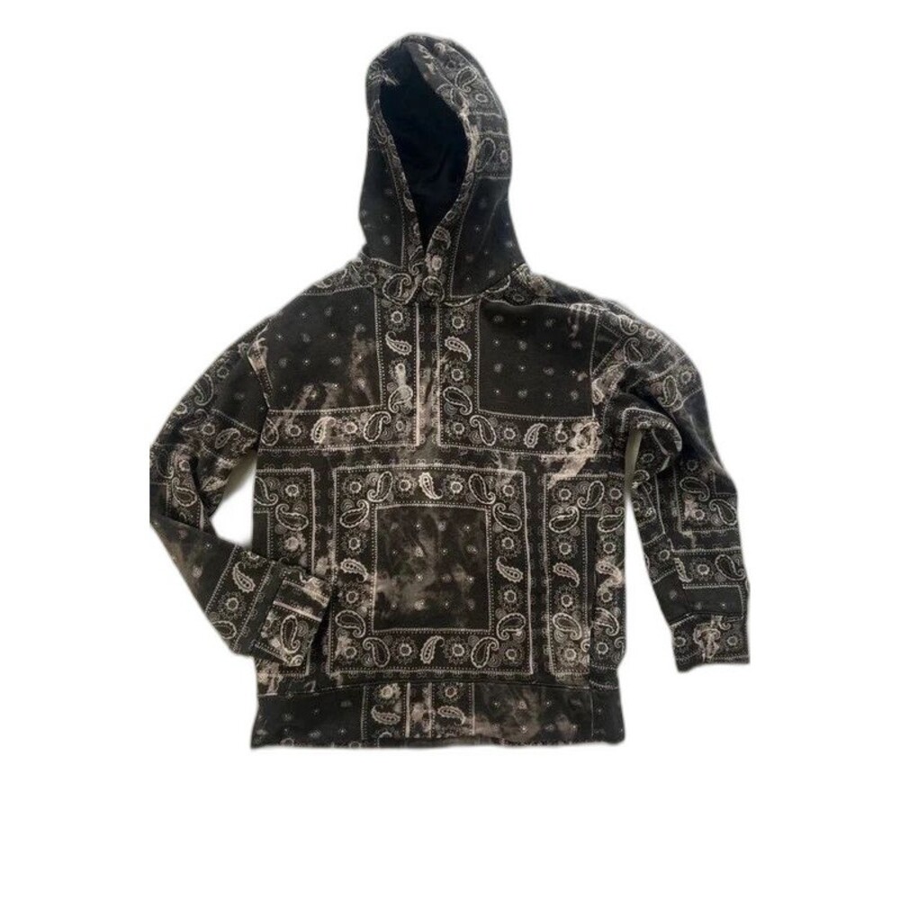 Hollister Handkerchief Bandana Print Hoodie Pockets Men's Size S